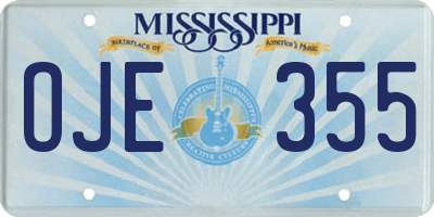 MS license plate OJE355