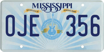 MS license plate OJE356