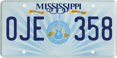 MS license plate OJE358