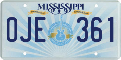 MS license plate OJE361