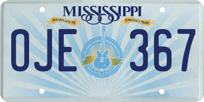 MS license plate OJE367