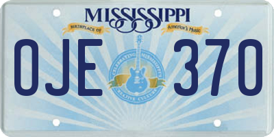 MS license plate OJE370