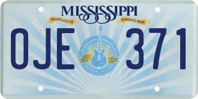 MS license plate OJE371