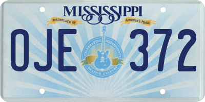 MS license plate OJE372