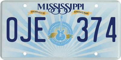 MS license plate OJE374