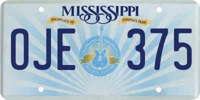 MS license plate OJE375