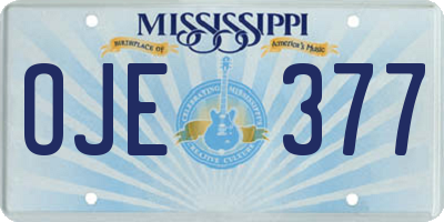 MS license plate OJE377