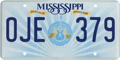 MS license plate OJE379