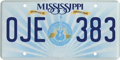 MS license plate OJE383