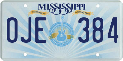 MS license plate OJE384