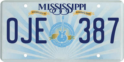 MS license plate OJE387