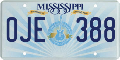 MS license plate OJE388