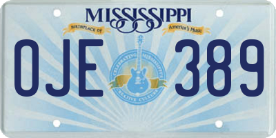 MS license plate OJE389
