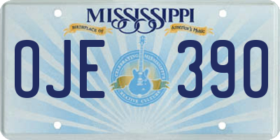 MS license plate OJE390