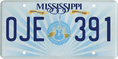 MS license plate OJE391