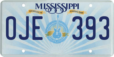 MS license plate OJE393