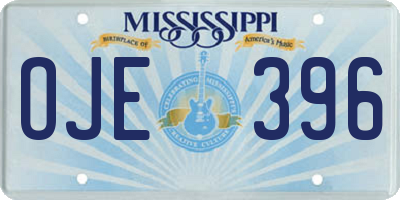 MS license plate OJE396