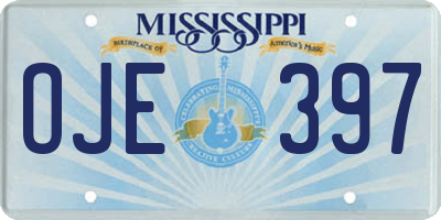 MS license plate OJE397