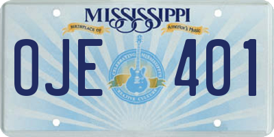 MS license plate OJE401
