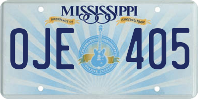 MS license plate OJE405