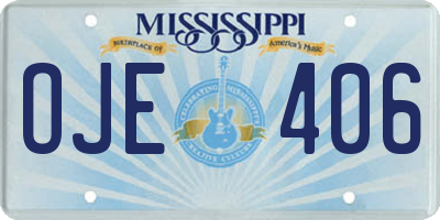 MS license plate OJE406