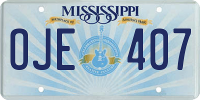 MS license plate OJE407