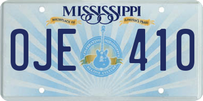 MS license plate OJE410