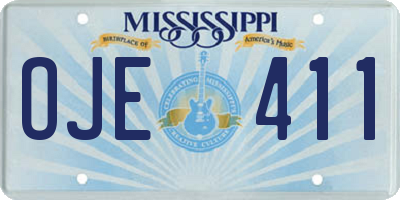 MS license plate OJE411