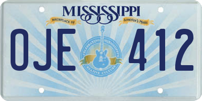 MS license plate OJE412