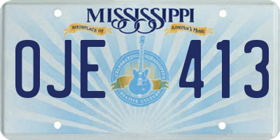 MS license plate OJE413