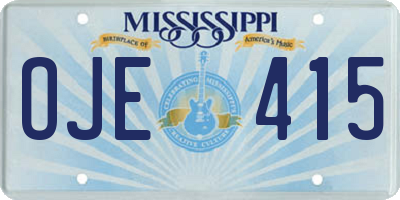 MS license plate OJE415