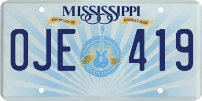 MS license plate OJE419