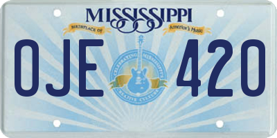 MS license plate OJE420