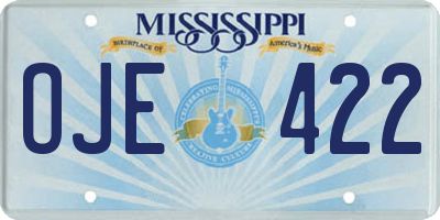 MS license plate OJE422
