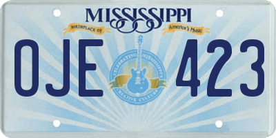 MS license plate OJE423