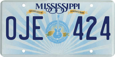 MS license plate OJE424