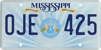MS license plate OJE425