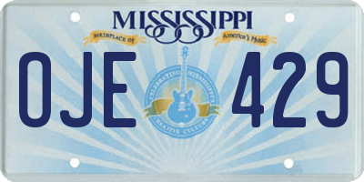 MS license plate OJE429