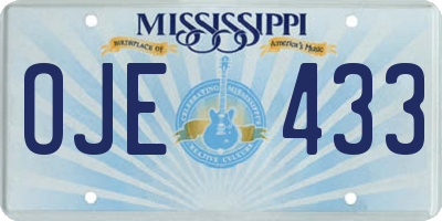 MS license plate OJE433