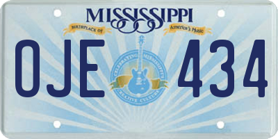 MS license plate OJE434