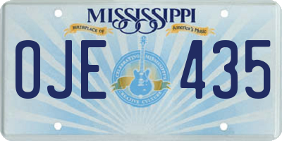 MS license plate OJE435