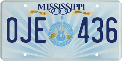 MS license plate OJE436