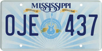 MS license plate OJE437