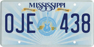 MS license plate OJE438