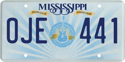 MS license plate OJE441