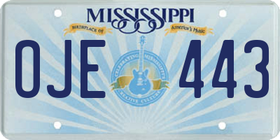 MS license plate OJE443