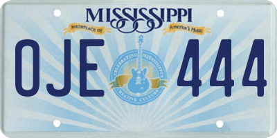 MS license plate OJE444