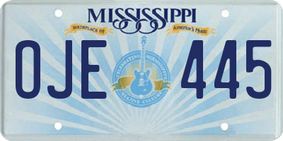 MS license plate OJE445