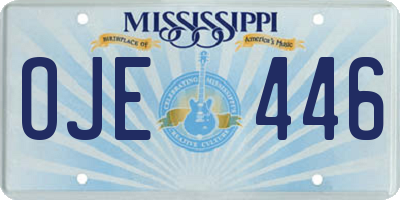 MS license plate OJE446
