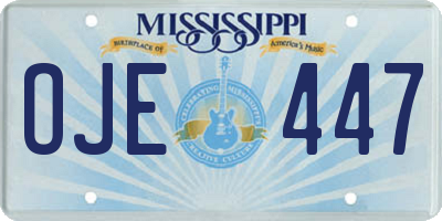 MS license plate OJE447